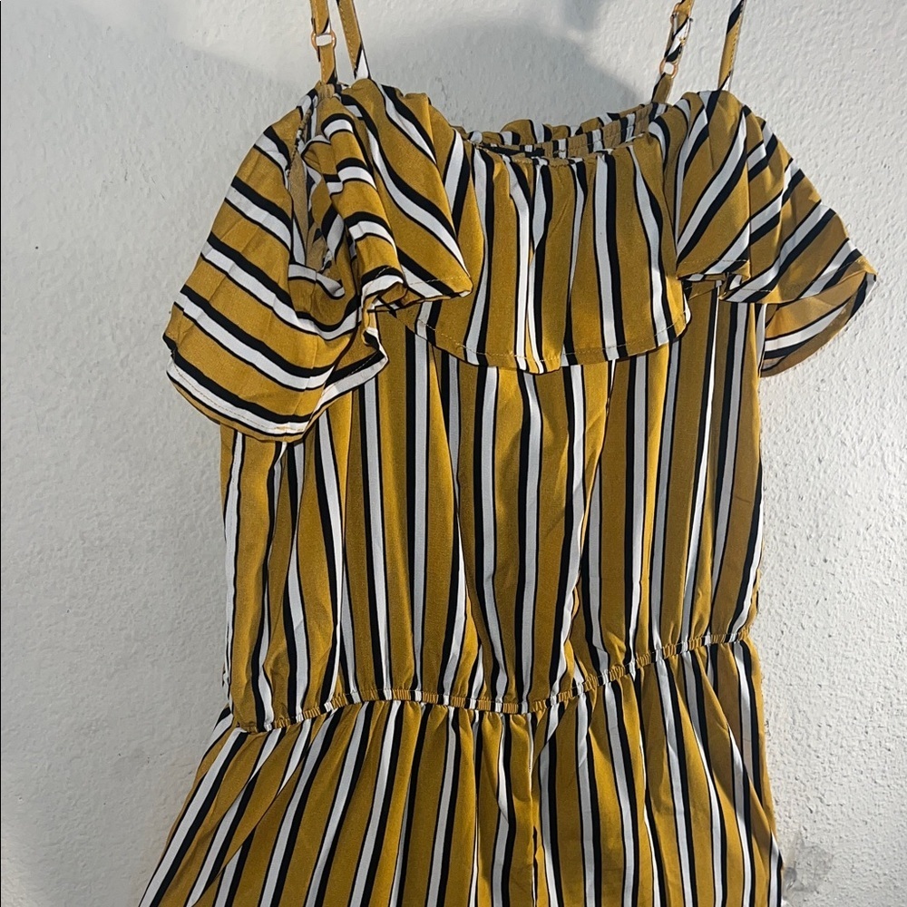 Abercrombie & Fitch Mustard and Black Striped Jumpsuit - Picture 6 of 7
